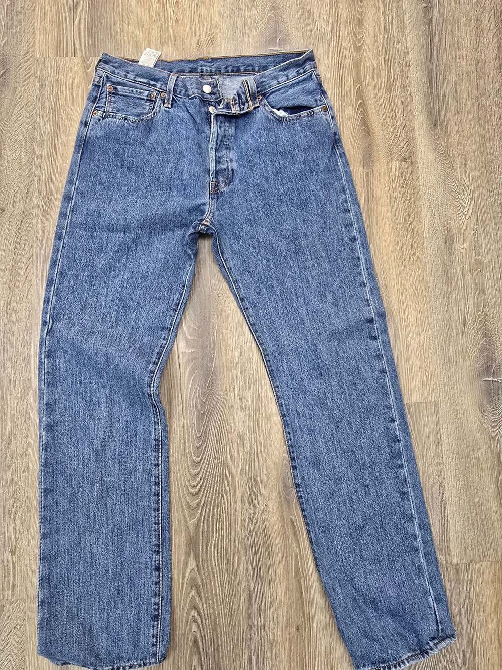 Levi's 501 Original Fit Button Fly Men's Blue Denim Jeans W34 L34